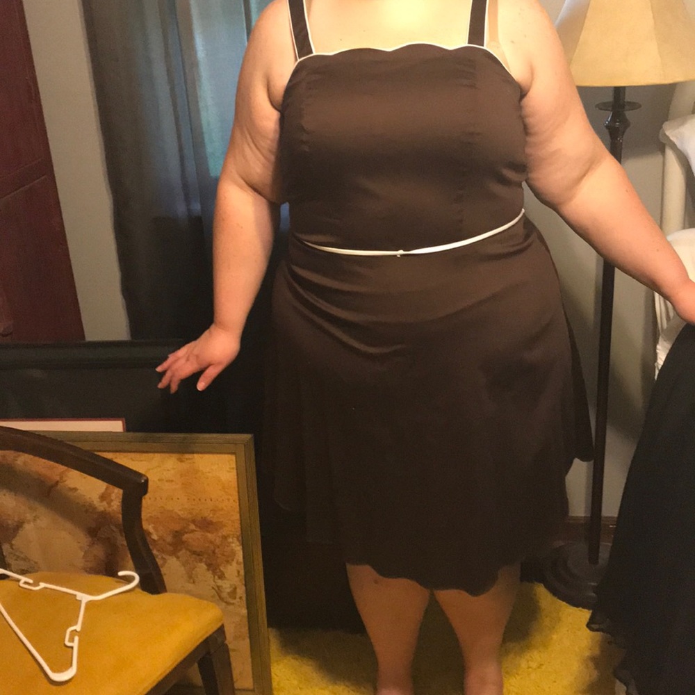 Brown & white sundress size 20W